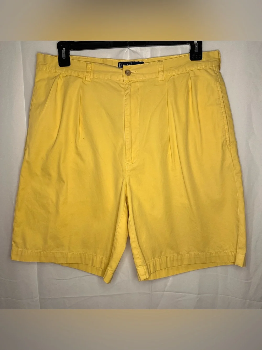Polo Ralph Lauren Yellow Pleated Chino Shorts Cotton 36 Grandpacore Golf Tennis